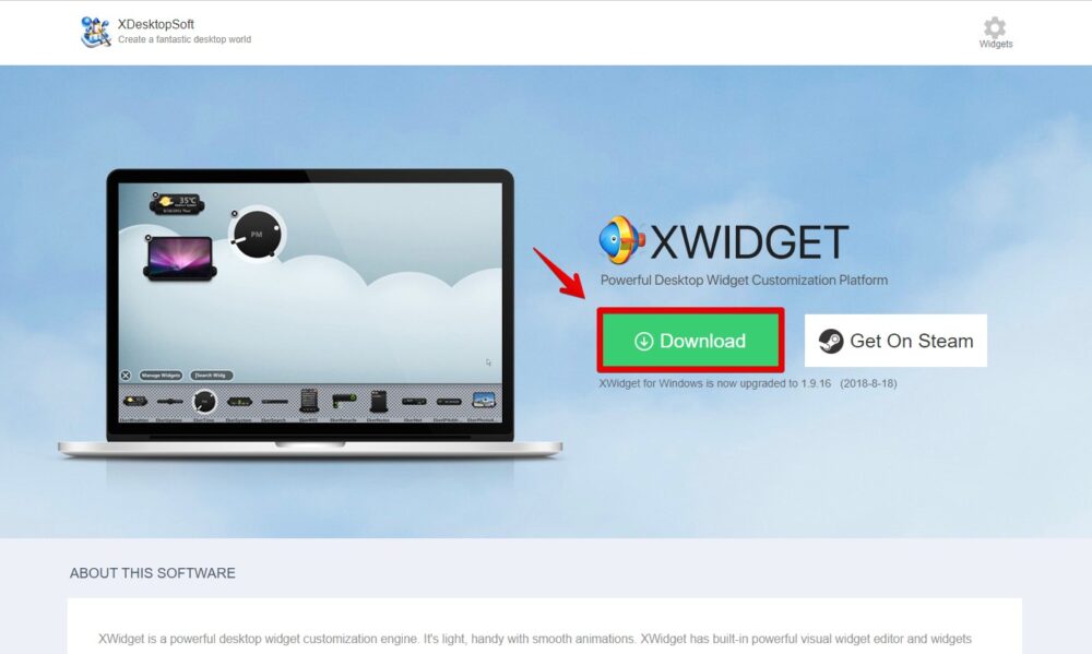 xwidgetの公式サイト