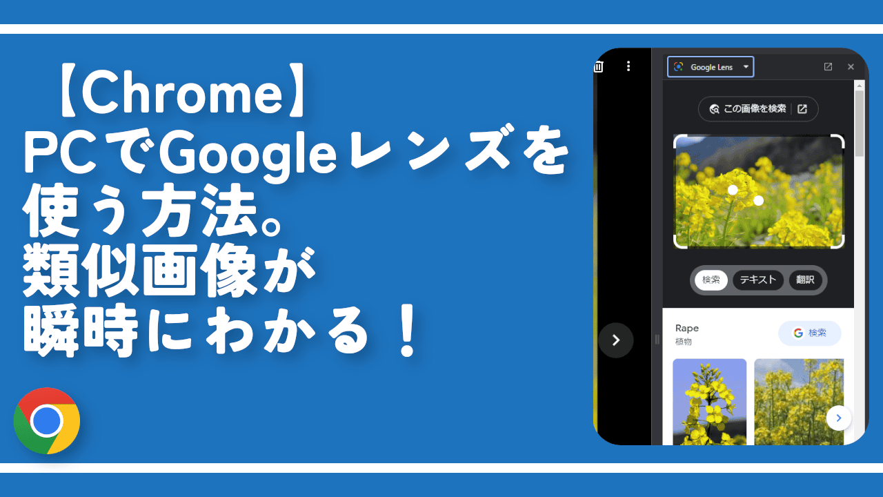 【Chrome】PCでGoogleレンズを使う方法。類似画像が瞬時にわかる！