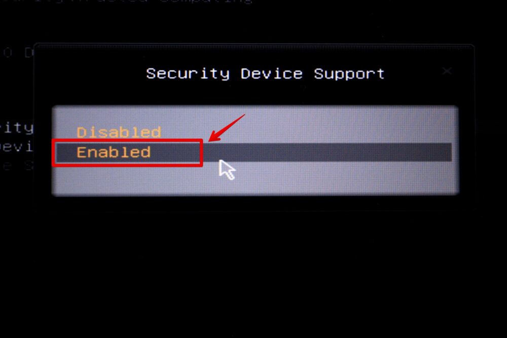 Security Device Support　Enabled