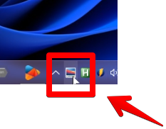 タスクトレイアイコンのTaskbarToDockをクリック