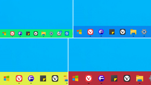 Windows11のタスクバー背景色を変更した比較画像