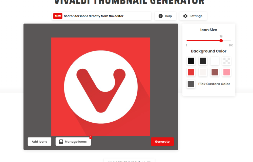 VIVALDI THUMBNAIL GENERATORのスクリーンショット