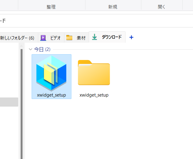xwidget_setupファイルの解凍