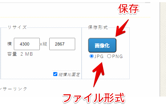 保存形式 画像化