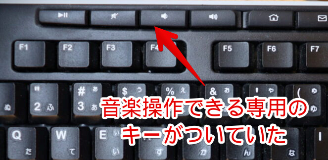 「ロジクール ワイヤレスキーボード K270」には、メディア操作キーがついていて便利