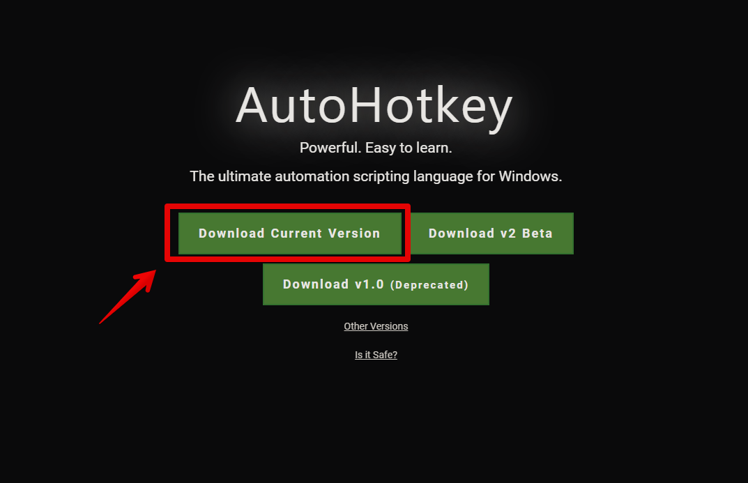 AutoHotkeyのダウンロード　Download Current Version