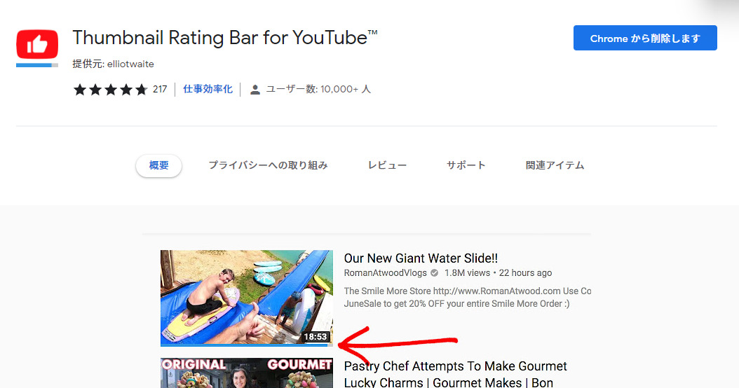 Thumbnail Rating Bar for YouTube - Chrome ウェブストア