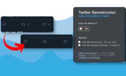 【Twitter Demetricator】返信、RT、いいね数を非表示にする拡張機能