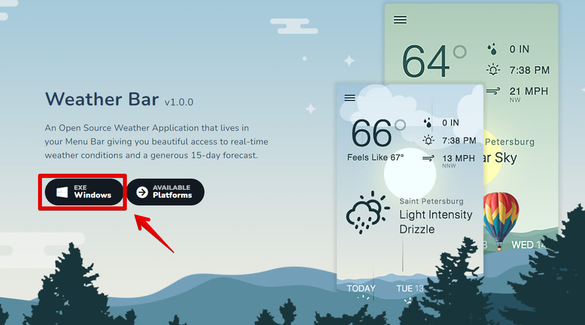 Weather Bar　Current Weather Displayed in Your Menu Bar