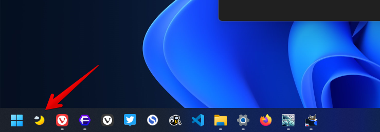 Windows11のウィジェット画面7　タスクバーを左揃えにした画像