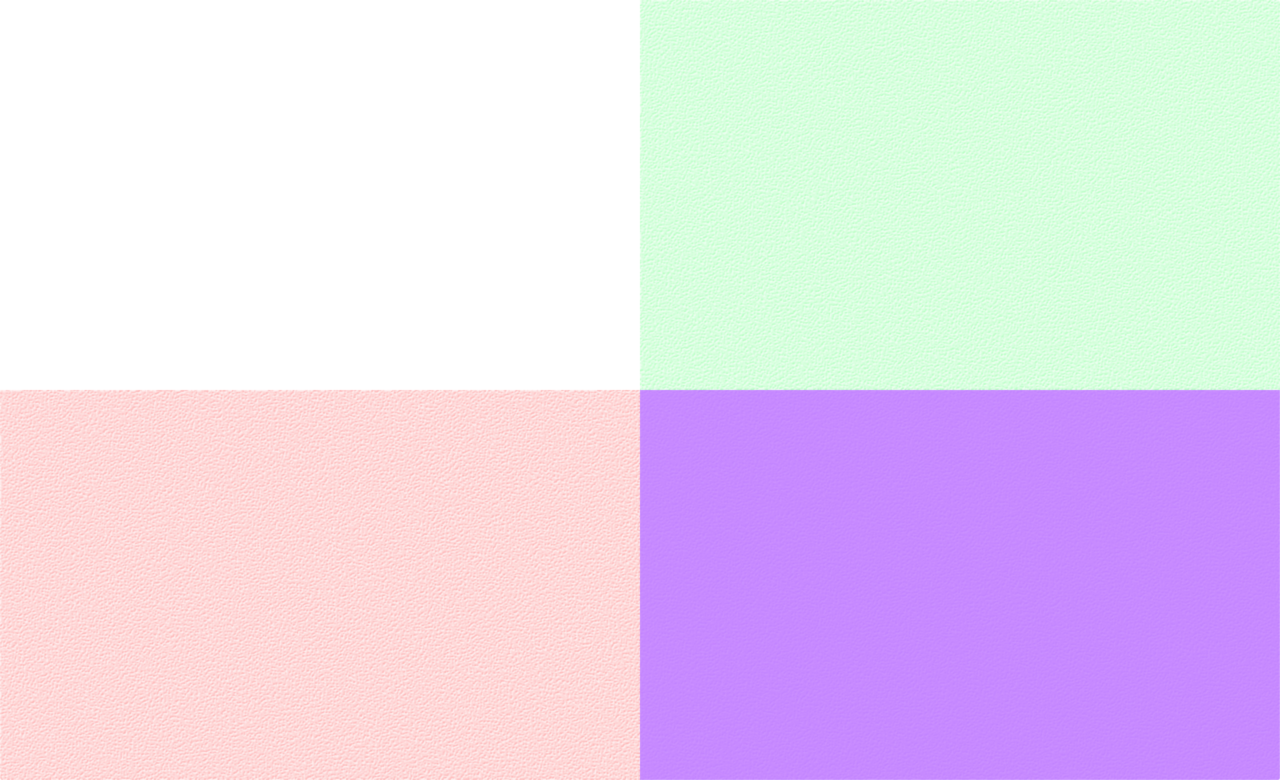 4色（白、黄緑、ピンク、紫）の画用紙模様のテクスチャー画像