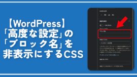 【WordPress】「高度な設定」の「ブロック名」を非表示にするCSS