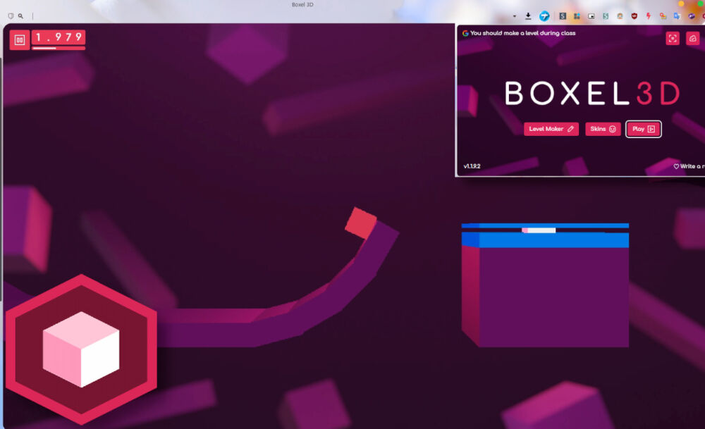 【Boxel 3D】ジャンプでゴールまで目指す3Dの拡張機能ゲーム ナポリタン寿司のPC日記