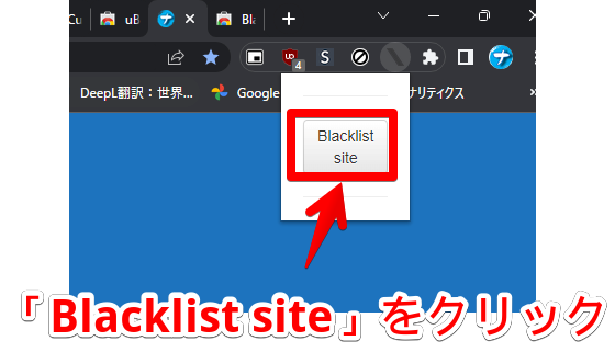 「Blacklist」で当サイトをブロックする手順画像1