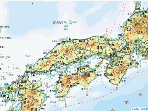 「北海道 置いてみました!」の地図を拡大縮小しているGIF画像