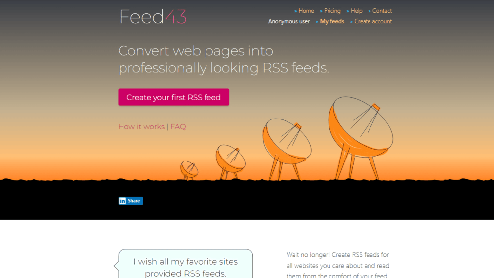 「Feed43」のスクリーンショット