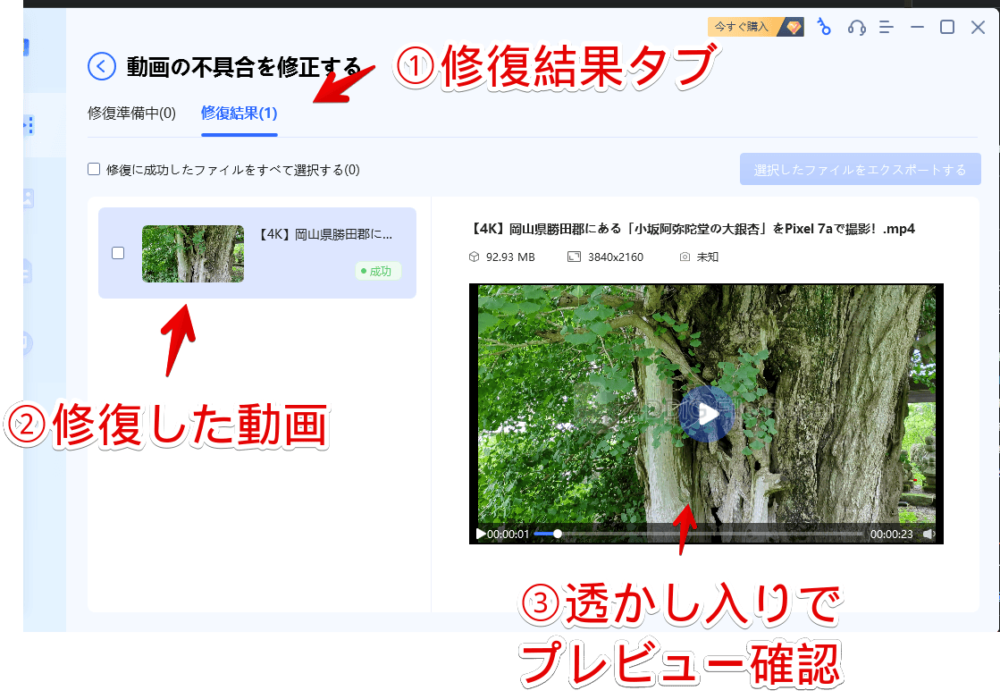 「4DDiG File Repair」で、動画を修復する手順画像5