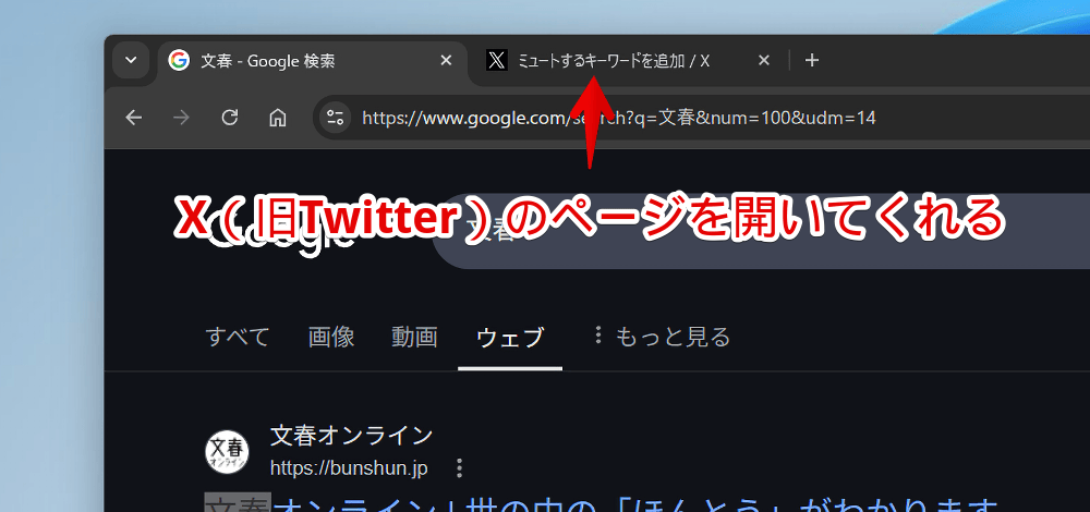 「Easy Mute Words for X」拡張機能をGoogle検索結果上で利用する手順画像2