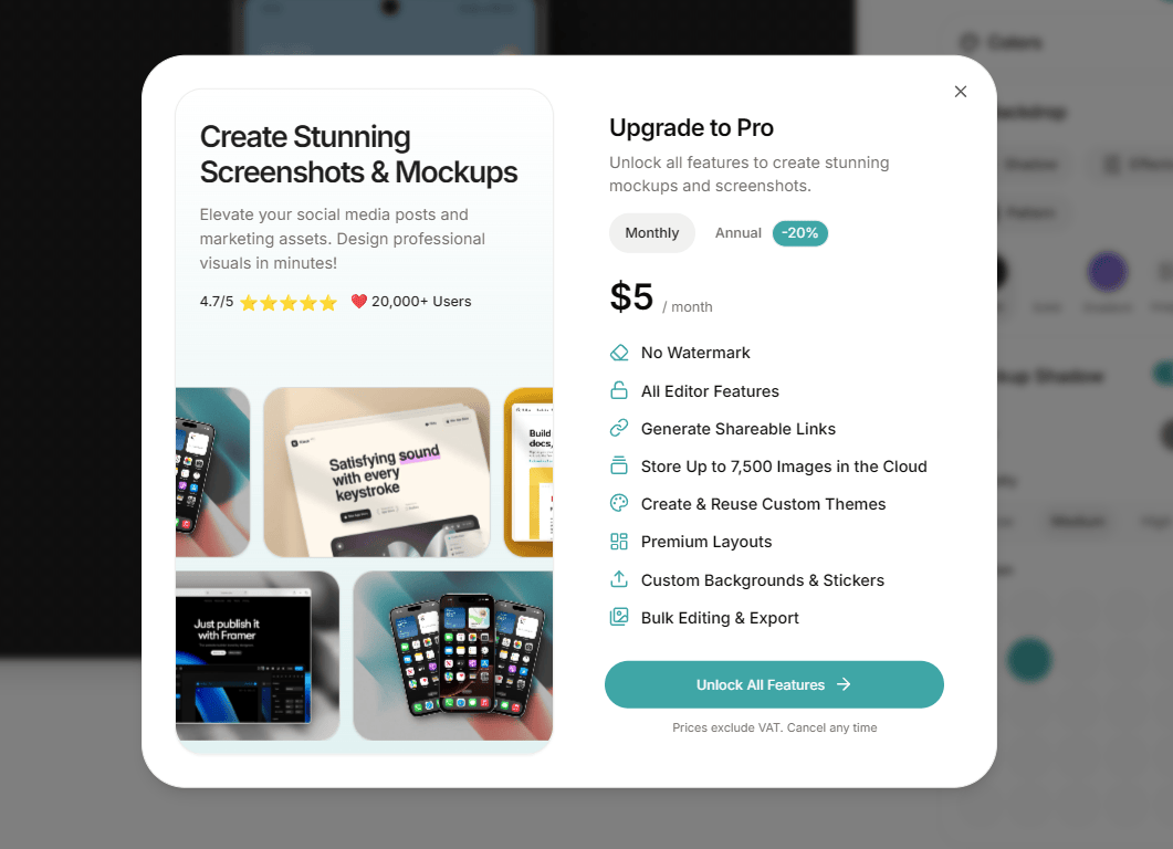 「PostSpark」の有料プランでできることポップアップ画像