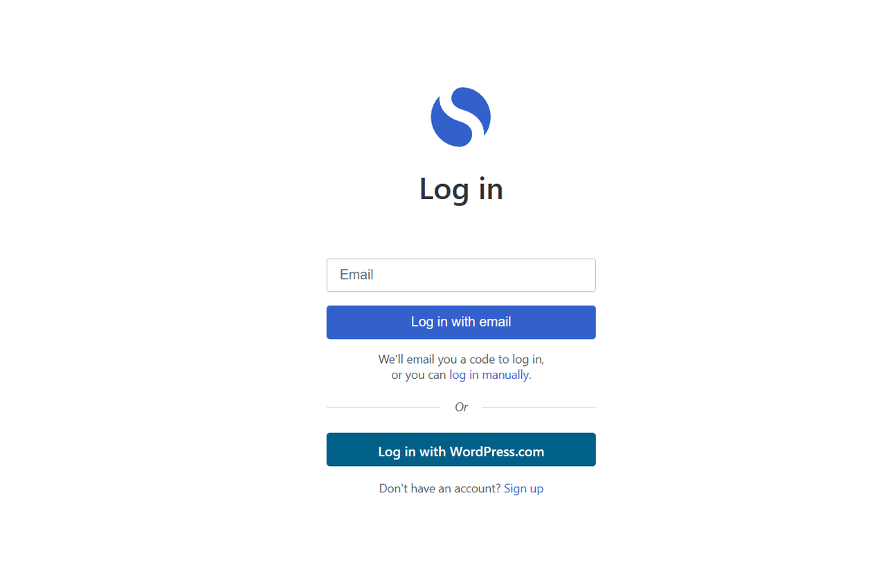 「Simplenote」のアカウントを削除してトップページを開いた画像