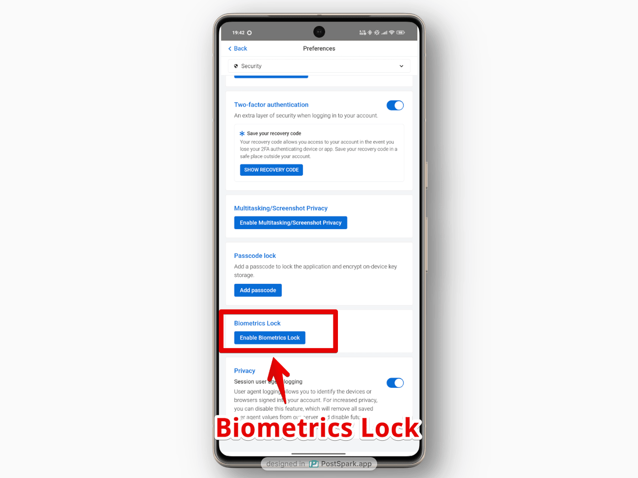 スマホアプリ版「Standard Notes」に「Biometrics Lock(生体認証)を追加する手順画像