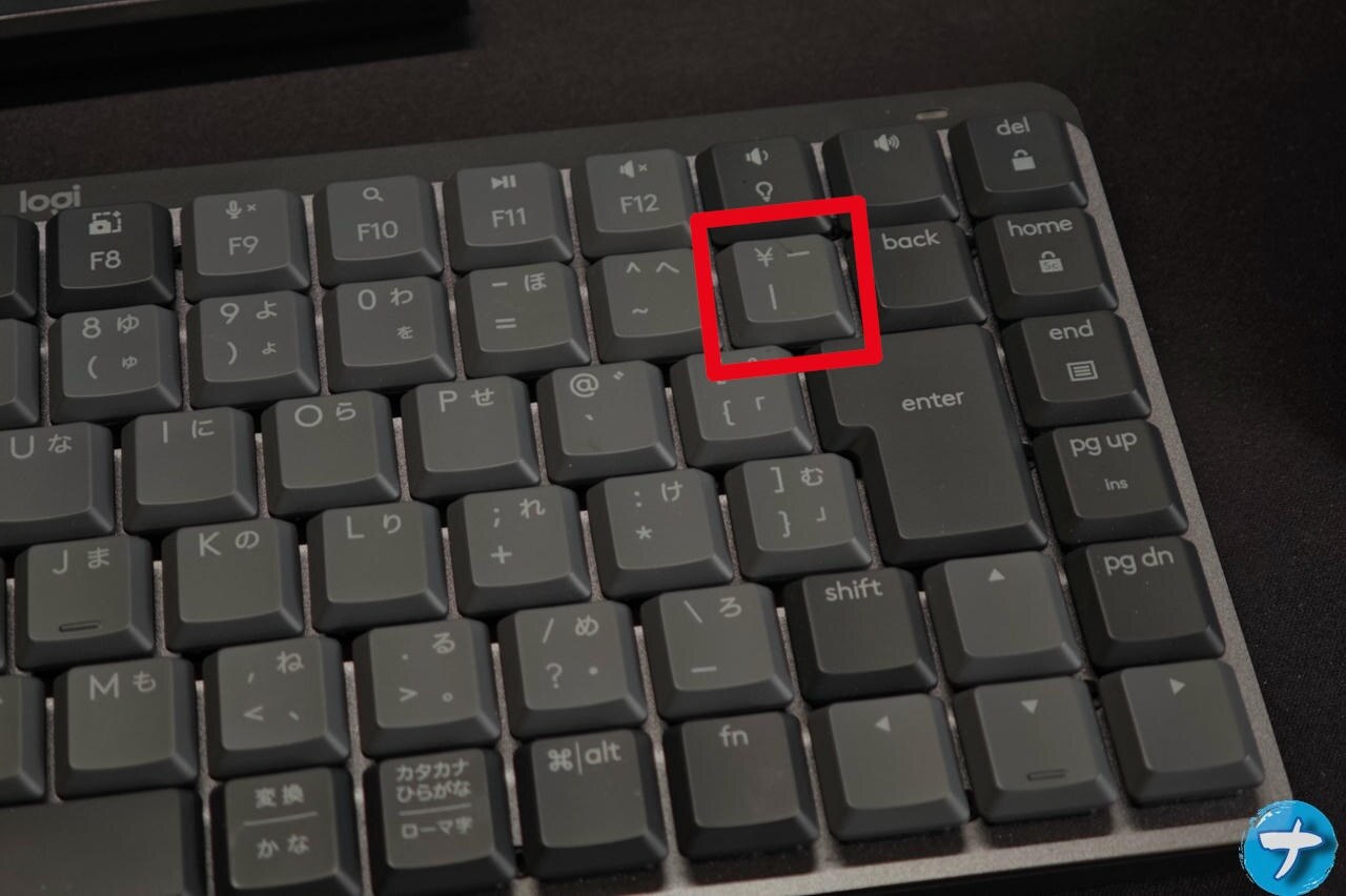 「¥」マークに印をつけたキーボード写真
