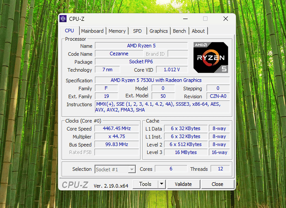 GEEKOM A5 Pro 2026のCPU-Z(CPUページ)